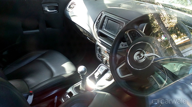 Interior of the Jeep Compass snapped on test in Mumbai